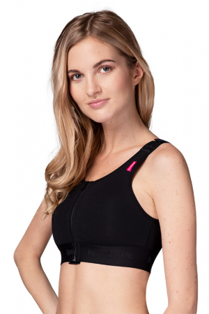 CzSalus Post-op Bra After Breast Enlargement or Reduction + Elastic  stabilizer Band (M, White)